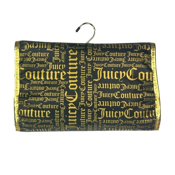 Juicy Couture Black & Gold Roll-Up Toiletry / Cosmetics Hang Bag 19” x 9” x 3” - Picture 4 of 4